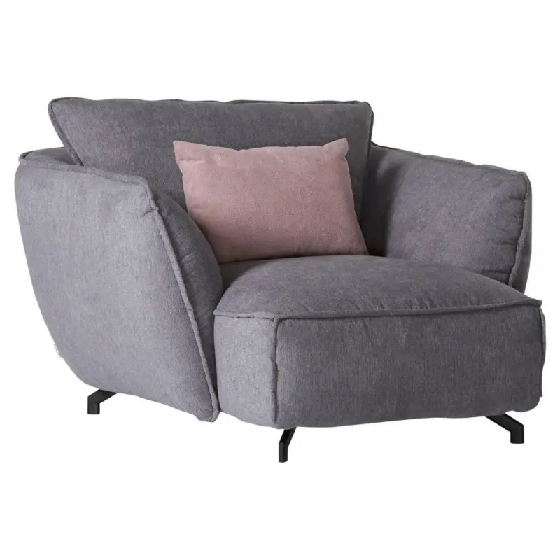 Lesesessel in Flachgewebe Grau, Rosa