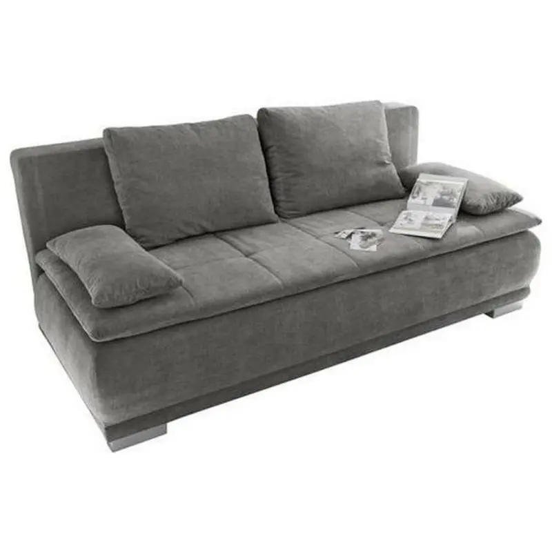 Schlafsofa in Mikrovelours Grau