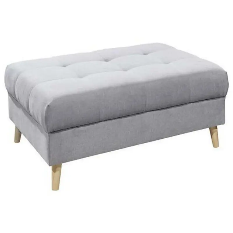 Hocker in Textil, Holzwerkstoff Hellgrau
