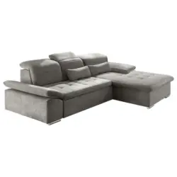 Ecksofa in Mikrovelours Schlammfarben