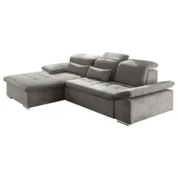 Ecksofa in Mikrovelours Schlammfarben