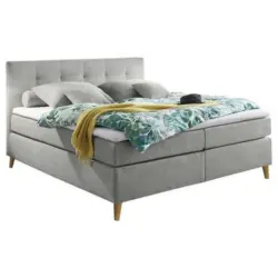 Boxspringbett 180/200 cm in Hellgrau