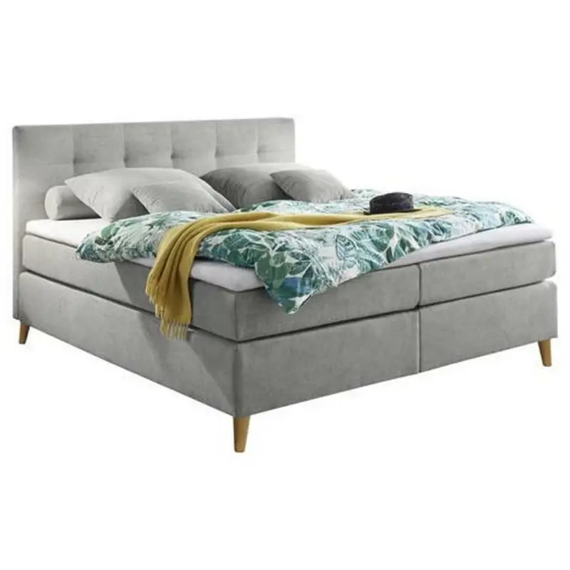 Boxspringbett 180/200 cm in Hellgrau