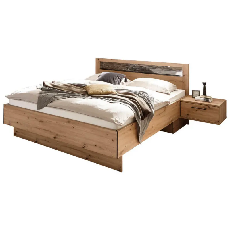 Bettanlage 180/200 cm in Eichefarben