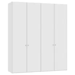 Drehtürenschrank in Weiß, Weiß Hochglanz