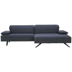 Ecksofa in Flachgewebe Dunkelblau
