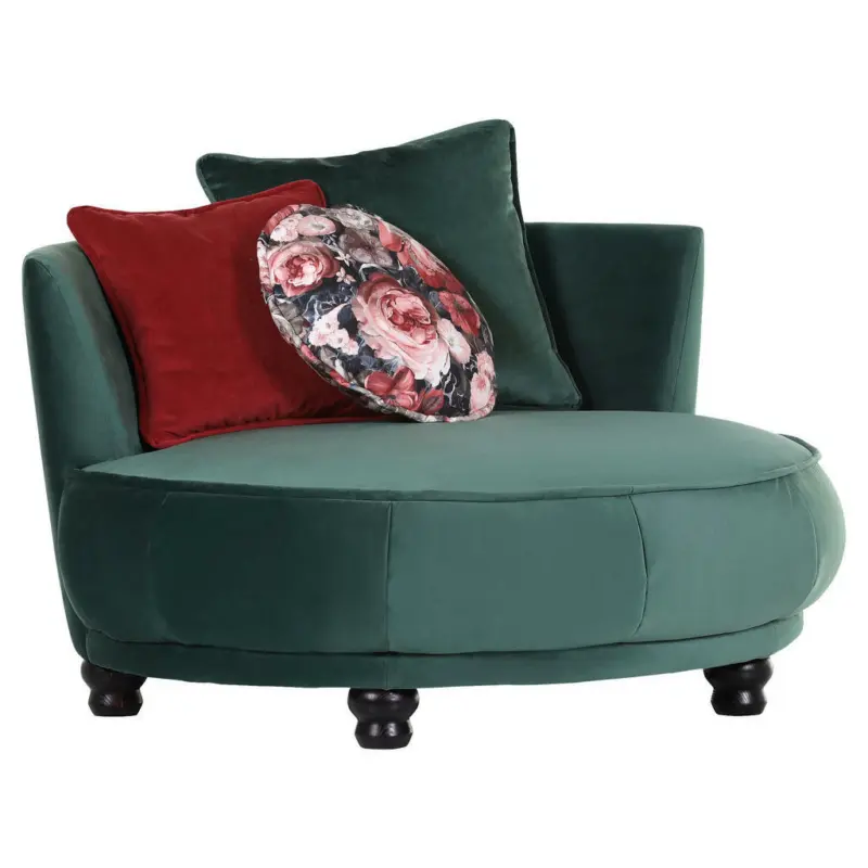 Sessel in Samt Rot, Dunkelgrün