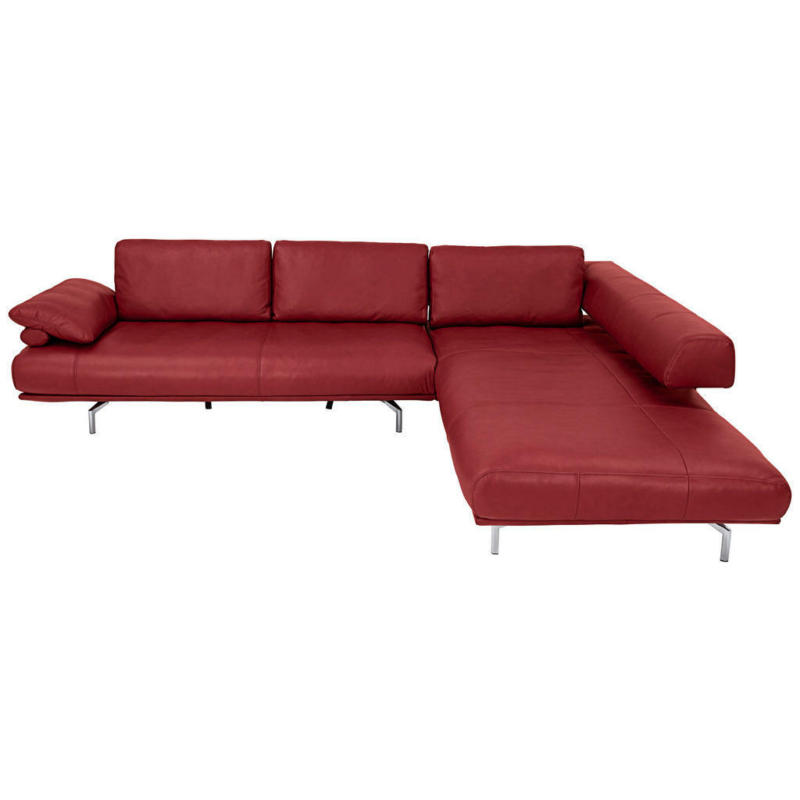 Ecksofa in Echtleder Bordeaux