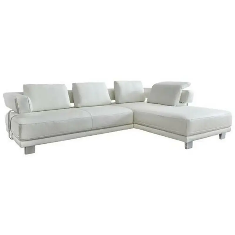 Ecksofa in Echtleder Weiß