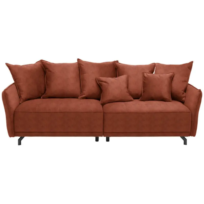Bigsofa in Velours Rostfarben