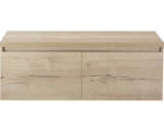 Hornbach Waschbeckenunterschrank Sanox Frozen 43,6x120,2x45 cm mit Waschtischplatte 2 Schubladen eiche natur