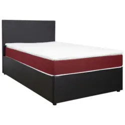 Boxbett 140/200 cm in Rot, Schwarz