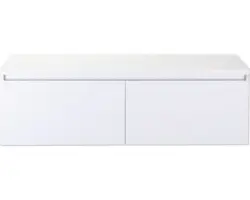 Waschbeckenunterschrank Sanox Frozen 43,6x140,2x45 cm mit Waschtischplatte weiß hochglanz