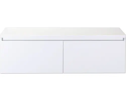 Waschbeckenunterschrank Sanox Frozen 43,6x140,2x45 cm mit Waschtischplatte weiß hochglanz