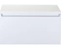 Waschbeckenunterschrank Sanox Frozen 43,6x80,2x45 cm mit Waschtischplatte weiß hochglanz