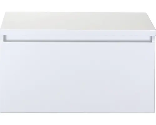 Waschbeckenunterschrank Sanox Frozen 43,6x80,2x45 cm mit Waschtischplatte weiß hochglanz