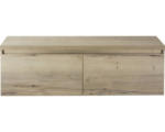 Hornbach Waschbeckenunterschrank Sanox Frozen 43,6x140,2x45 cm mit Waschtischplatte 2 Schubladen eiche natur