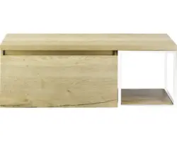 Waschbeckenunterschrank Sanox Frozen 43,6x120,2x45 cm mit Waschtischplatte und Metallgestell eiche natur/weiß