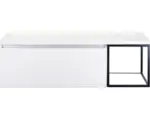 Hornbach Waschbeckenunterschrank Sanox Frozen 43,6x140,2x45 cm mit Waschtischplatte und Metallgestell weiß hochglanz/schwarz