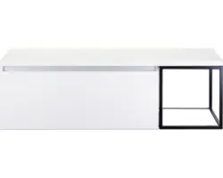 Waschbeckenunterschrank Sanox Frozen 43,6x140,2x45 cm mit Waschtischplatte und Metallgestell weiß hochglanz/schwarz