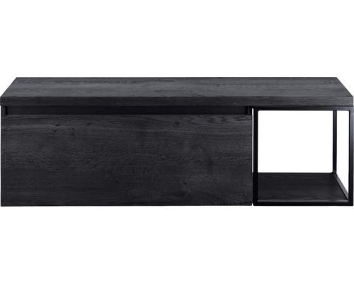 Waschbeckenunterschrank Sanox Frozen 43,6x140,2x45 cm mit Waschtischplatte und Metallgestell black oak/schwarz