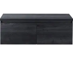 Waschbeckenunterschrank Sanox Frozen 43,6x120,2x45 cm mit Waschtischplatte black oak