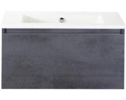 Waschbeckenunterschrank Sanox Frozen Keramik 42x81x46 cm mit Keramikwaschbecken beton anthrazit PNU8