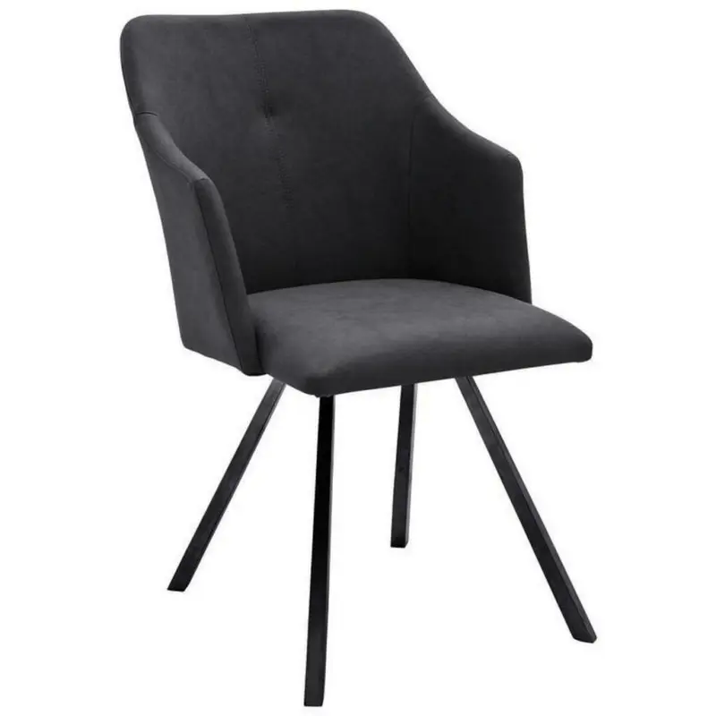 Armlehnstuhl in Eisen Lederlook