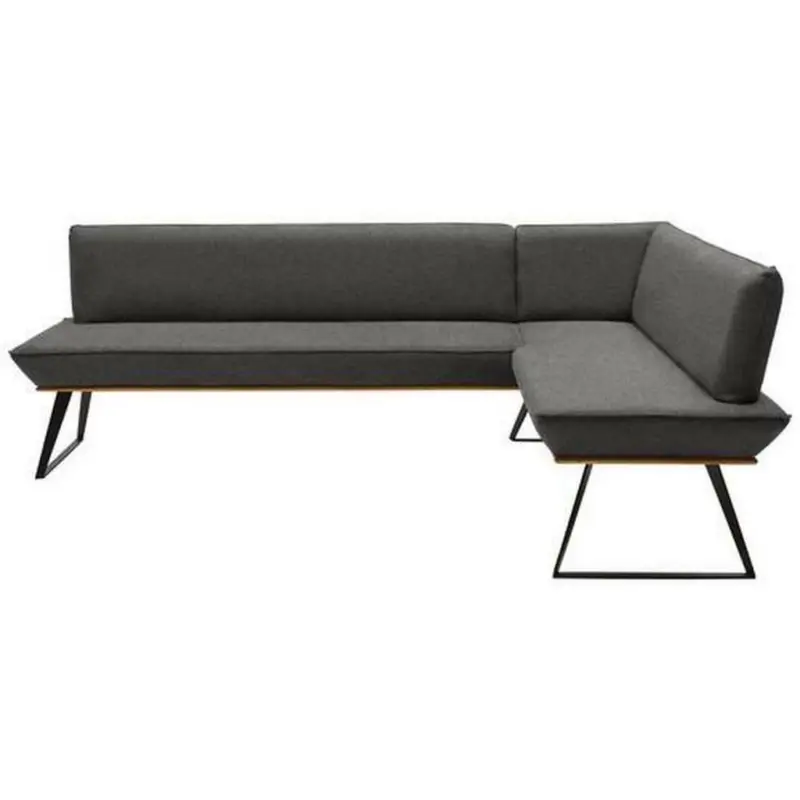 Eckbank 203/163 cm in Schwarz, Eichefarben, Dunkelgrau