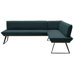 Eckbank 223/163 cm in Schwarz, Eichefarben, Petrol
