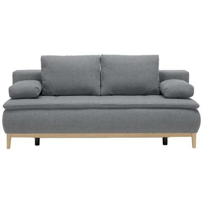 Boxspringsofa in Webstoff Blaugrau