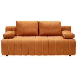 Schlafsofa in Velours Rostfarben