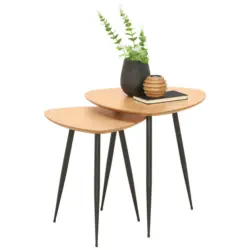 Satztisch in Holz, Metall, Holzwerkstoff 48/40/48/40/50/45 cm