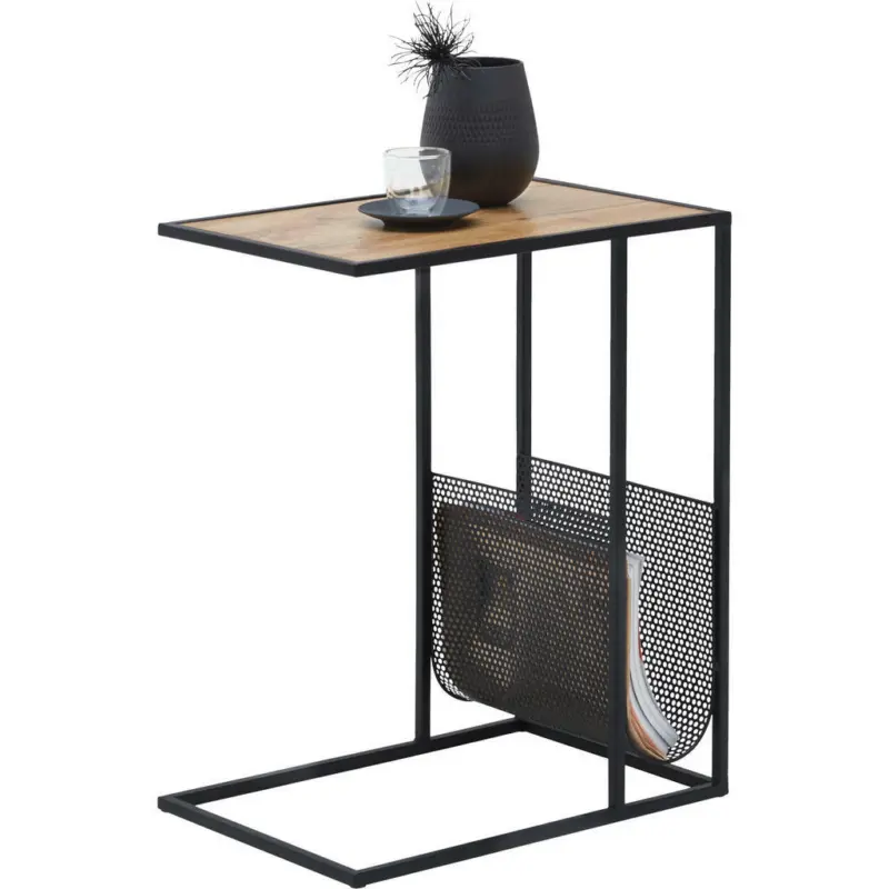 Beistelltisch in Metall, Holzwerkstoff 48/32/60 cm