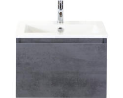 Waschbeckenunterschrank Sanox Frozen Keramik 42x61x46 cm mit Keramikwaschbecken beton anthrazit