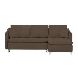 Ecksofa in Struktur Hellbraun