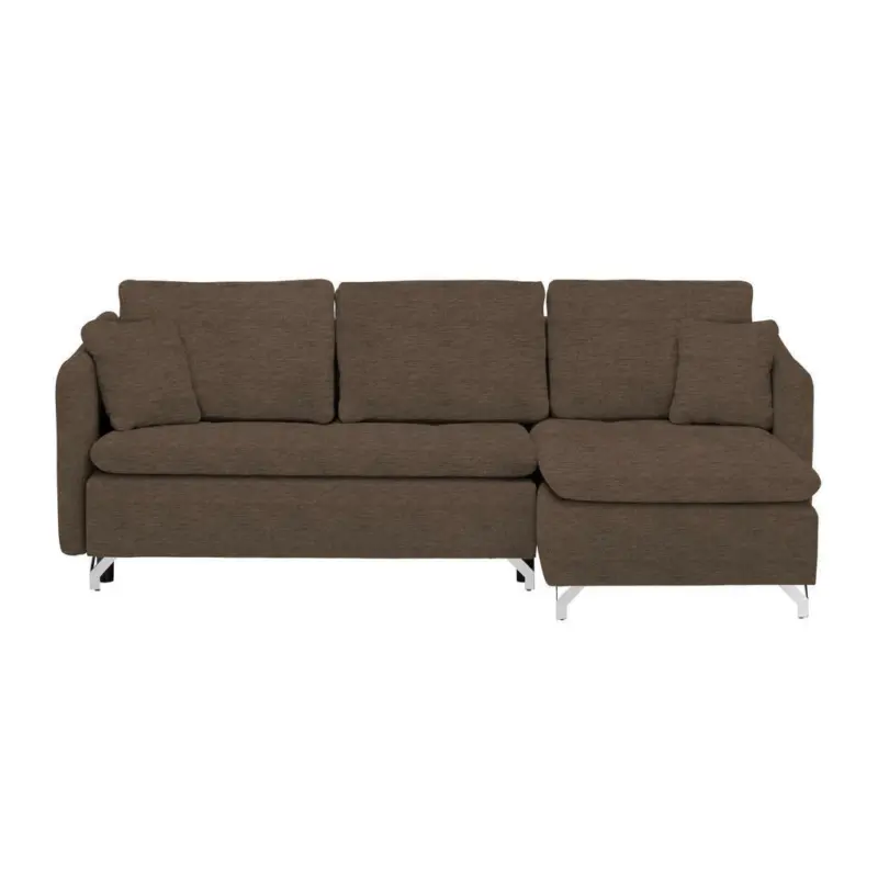 Ecksofa in Struktur Hellbraun