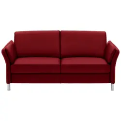 Dreisitzer-Sofa in Echtleder Rot