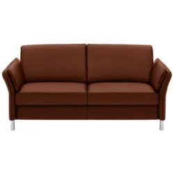 Dreisitzer-Sofa in Echtleder Dunkelorange