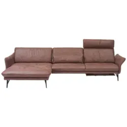 Ecksofa in Lederlook Dunkelbraun