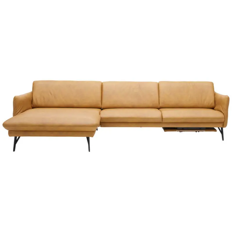 Ecksofa in Echtleder Gelb