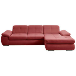 Ecksofa in Echtleder Rot