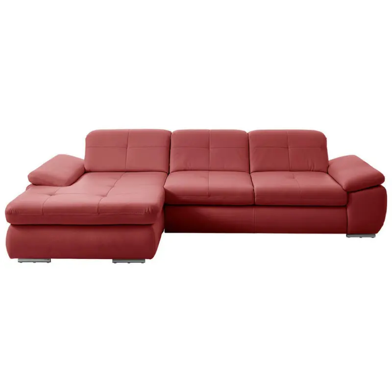 Ecksofa in Echtleder Rot