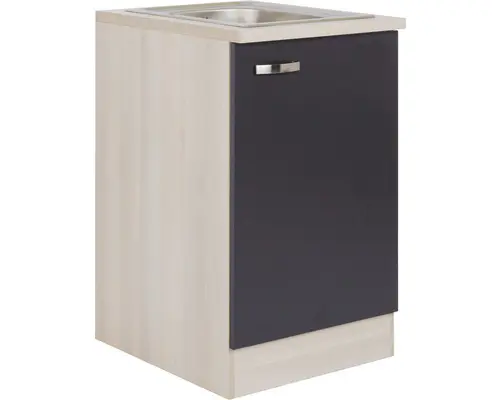 Spülenschrank Optifit Porto SAPL506-7+ anthrazit 50x84,80x60 cm mit Drehtür