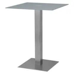 Bartisch in Metall, Glas 80/80/105 cm