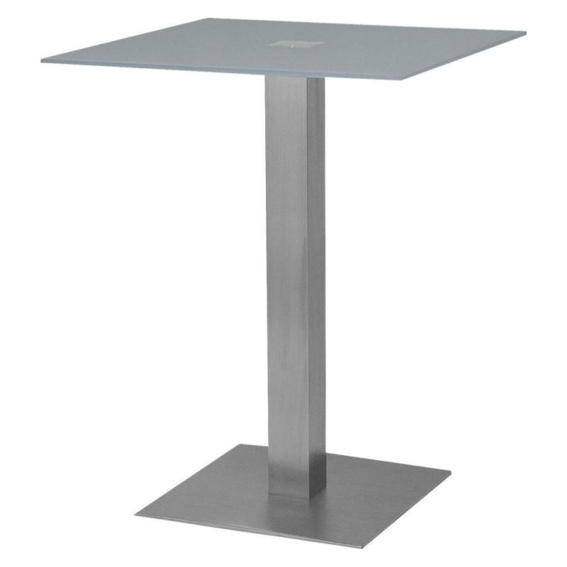 Bartisch in Metall, Glas 80/80/105 cm