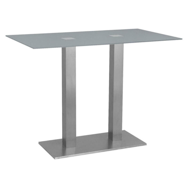 Bartisch in Metall, Glas 120/70/105 cm