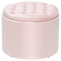 Hocker in Holz, Textil Rosa