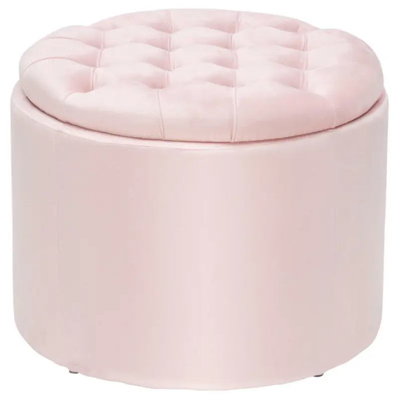 Hocker in Holz, Textil Rosa