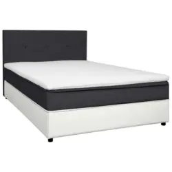 Boxbett 120/200 cm in Anthrazit, Weiß